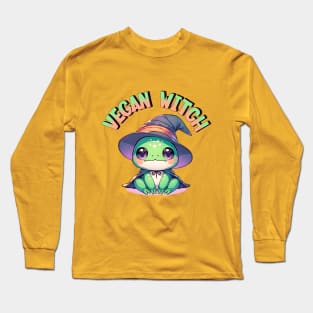 Vegan Witch Frog Cute Kawaii Animal Long Sleeve T-Shirt